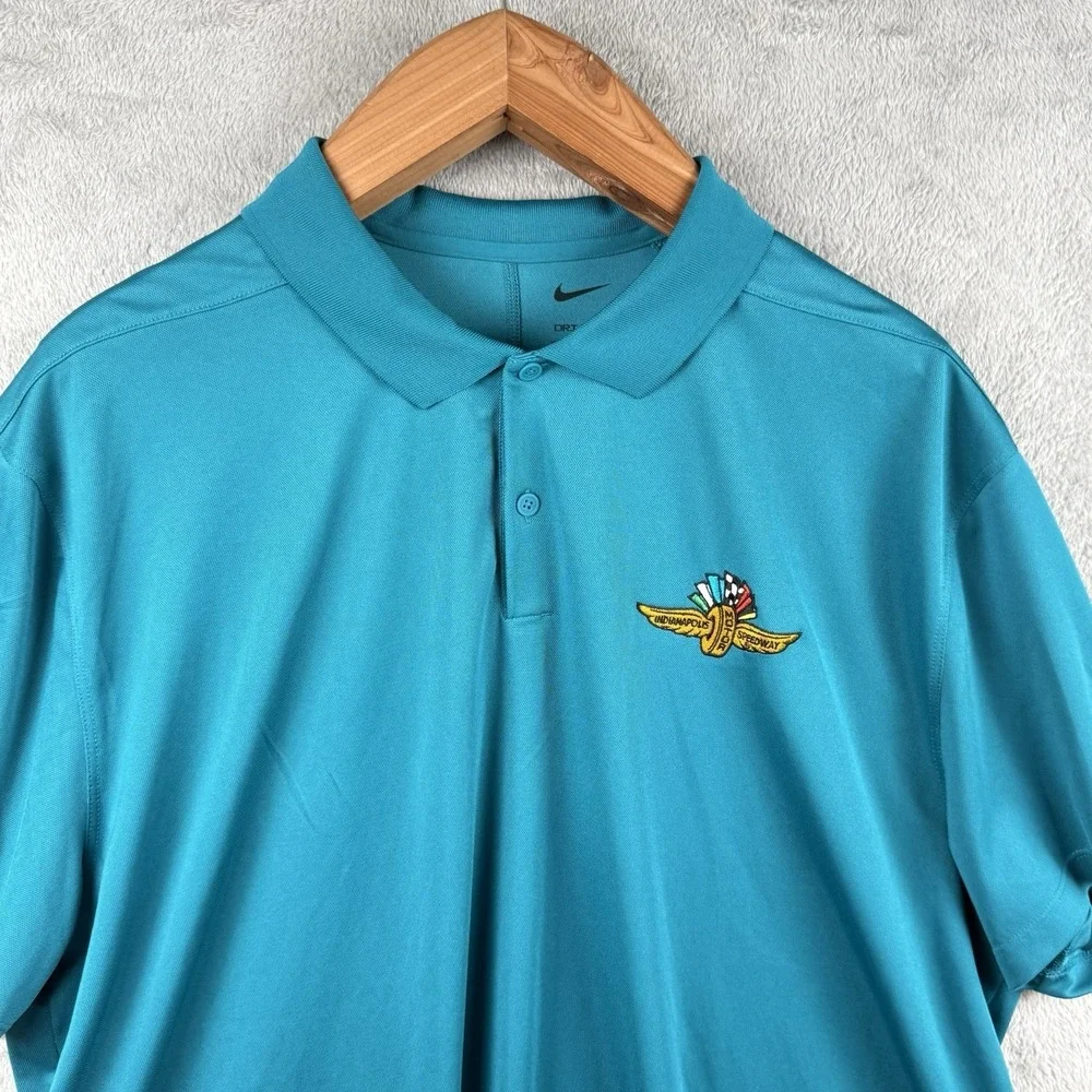 Indianapolis Motor Speedway Polo Shirt Mens 2XL Nike‎ Dri-Fit Embroidered Logo